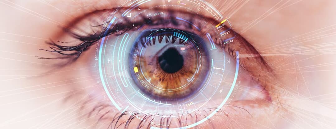 close up of brown eye